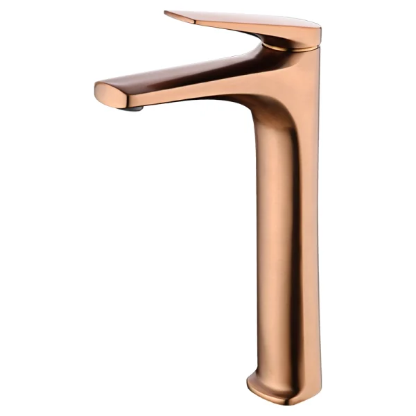 Grifo de lavabo alto Delos Oro Rosa