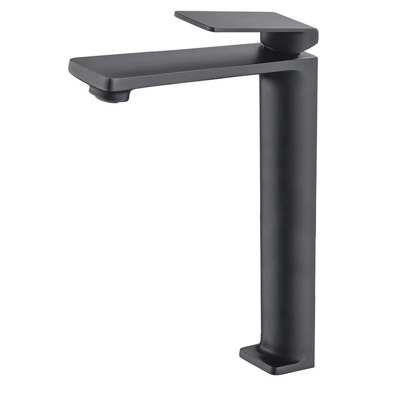 Grifo de lavabo alto extra Fiyi Negro