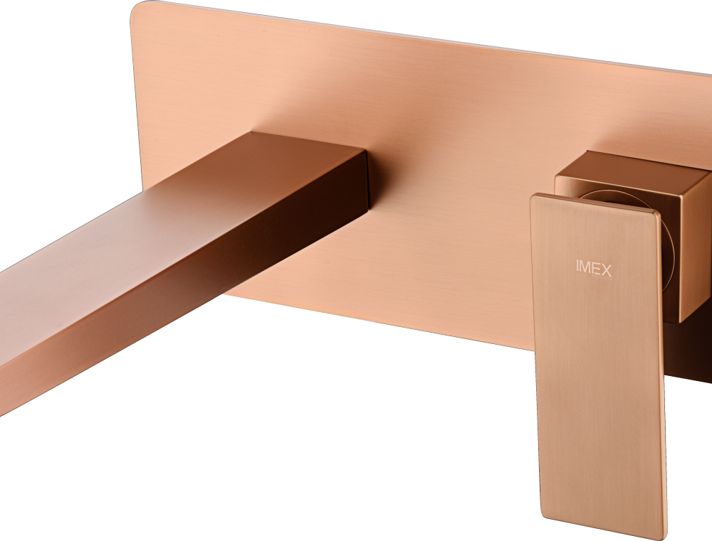 Monomando empotrado lavabo Pisa oro rosa cepillado Imex