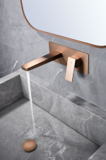 Monomando empotrado lavabo Pisa oro rosa cepillado Imex - Imagen 2