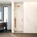 Mampara de 1 puerta abatible bisagras pared cobre Glass