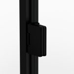Mampara rectangular negra abatible más lateral fijo bisagras Glass - Imagen 2