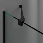 Mampara rectangular negra abatible más lateral fijo bisagras Glass - Imagen 3
