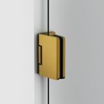 Mampara de 1 puerta abatible bisagras pared oro cepillado Glass - Imagen 3