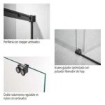 Mampara de ducha angular titanio 2 fijos y 2 correderas Basic - Imagen 5