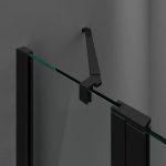 Mampara negra 2 puertas abatibles y 1 fijo en el lado Open - Imagen 2