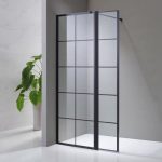 Mampara de baño con cuadros fijo más abatible Chess - Imagen 3