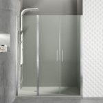 Mampara con 2 puertas abatibles y 1 fijo en el lado Open