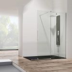 Mampara de ducha 1 fijo y 1 corredera acero Vetrum free