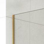 Mampara de ducha fija en oro cepillado screen - Imagen 4