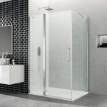 Mampara rectangular fijo y abatible más lateral fijo Open