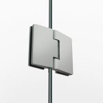 Mampara rectangular níquel fijo y abatible con bisagras Glass - Imagen 3