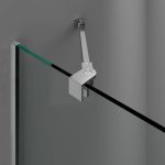 Mampara rectangular níquel fijo y abatible con bisagras Glass - Imagen 4