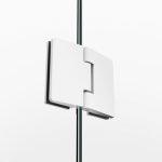 Mampara rectangular blanca fijo y abatible con bisagras Glass - Imagen 3