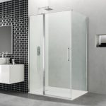 Mampara rectangular fijo y abatible + lateral fijo barra paralela Open