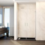 Mampara de ducha níquel 2 puertas abatibles con bisagras Glass