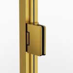 Mampara de ducha oro cepilllado 2 puertas abatibles con bisagras Glass - Imagen 2
