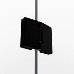 Mampara de ducha negra dos fijos y dos abatibles bisagras Glass - Imagen 2