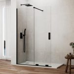 Mampara de ducha negra fijo + corredera sin cierre Kenna