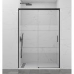 Mampara de ducha negra 1 fijo más 1 corredera Basic - Imagen 2