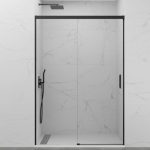 Mampara de ducha negra 1 fijo más 1 corredera Basic