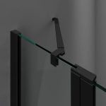 Mampara negra 1 fijo más 1 puerta abatible en aire Ope - Imagen 2