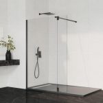 Mampara negra fija más abatible con bisagras Screen