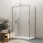 Mampara de ducha rectangular en níquel Basic