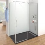 Mampara corredera más lateral fijo en acero Vetrum