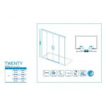 Mampara de ducha frontal cobre 2 fijos y 2 correderas Twenty - Imagen 5