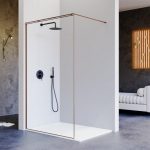 Mampara de ducha fija bronce cepillado barra en L Arena