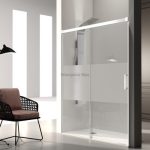 Mampara de ducha blanca con fijo y corredera Glasé - Imagen 2