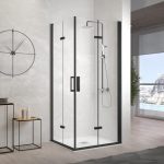 Mampara negra angular dos lados plegables Nardi