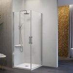 Mampara de ducha angular dos puertas abatibles Nardi