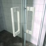 Mampara de ducha blanca corredera angular Glasé - Imagen 3