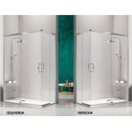 Mampara de ducha oro cepillado angular corredera Glasé - Imagen 3