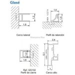 Mampara de ducha oro cepillado angular corredera Glasé - Imagen 4