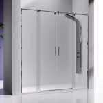 Mampara 2 fijos y 2 correderas acero inoxidable Slim
