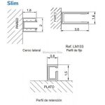 Mampara 2 fijos y 2 correderas acero inoxidable Slim - Imagen 7