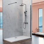 Mampara de ducha negra una hoja fija Fresh