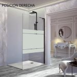 Mampara de ducha fija negra con escuadra Fresh - Imagen 2