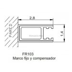 Mampara fija de ducha oro cepillado perimetral - Imagen 2
