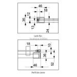 Mampara ducha oro cepillado fijo + corredera Glasé - Imagen 4