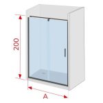 Mampara de ducha fijo más corredera sin perfil Moka - Imagen 3