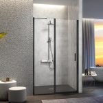 Mampara negra frontal un fijo más hoja abatible Nardi