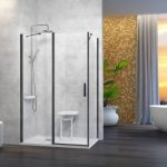 Mampara negra rectangular 2 fijos y 1 abatible Nardi