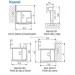 Mampara rectangular 3 hojas más un lateral fijo Kaarol - Imagen 4