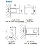 Mampara rectangular con 2 puertas correderas Betty - Imagen 4