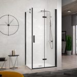 Mampara rectangular negra plegable más lateral fijo Nardi