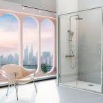 Mampara reducida fijo más puerta corredera Siena